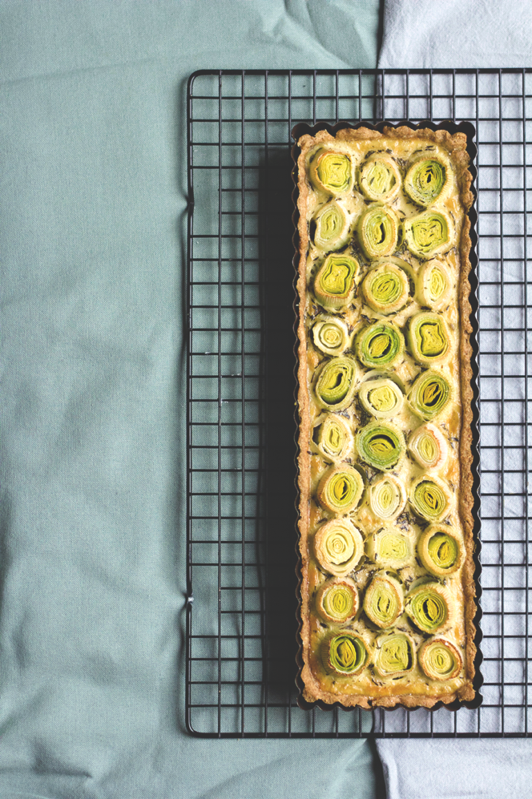 Knuspriger Lauchkuchen mit Thymian